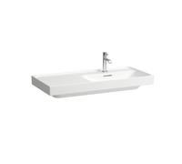 Lavabo LAUFEN MEDA, empotrable, repisa izquierda, 1000x460mm, 3 agujeros para grifería, sin rebosadero, H8171174001581, Color: Blanco con LCC