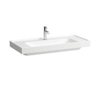 Lavabo LAUFEN MEDA, encastrable, 1000x460mm, repisa a ambos lados, 3 agujeros para grifo, sin rebosadero, H8101194001581, Color: Blanco con LCC