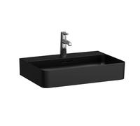 Lavabo LAUFEN VAL, bajo encimera, sin agujero para grifo, con rebosadero, 600x420, H8102837161091, Color: Negro Mate