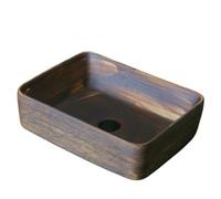 Lavabo Lavabo de cerámica cuadrado for exterior e interior, estilo vintage, for encimera patio, lavabo individual Lavamanos