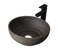 Lavabo Lavabo de cerámica redondo for exterior e interior, estilo vintage, for encimera patio, lavabo individual Lavamanos