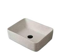 Lavabo Lavabo de encimera blanco for exterior, balcón, baño interior, lavabo cuadrado for el hogar, sin accesorios Lavamanos