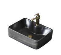 Lavabo Lavabo de encimera cuadrado for baño exterior e interior, lavabo for el hogar, con accesorios Lavamanos