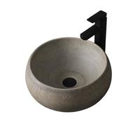 Lavabo Lavabo de encimera vintage redondo for baño interior y exterior, lavabo patio, individual Lavamanos