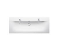 Lavabo Lavabo Viu de Duravit, 1230x490mm, con rebosadero, 2 agujeros pretroquelados para grifería, incl. válvula de apertura a presión, 2344120024, Color: Blanco