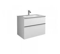 Lavabo mineral fundido burgbad Fiumo con mueble de lavabo, ancho 820mm, SFXL082F3956G0200, Color: Blanco mate / Blanco mate, mango negro mate G0200