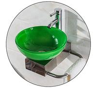 Lavabo Moderno de Pared para baño pequeño, de Vidrio Templado, Estilo artístico, minilavabo Verde (31 cm)