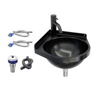 Lavabo montado en la pared - Acero inoxidable, cuenco triangular semicircular con grifo - Lavabo de acero inoxidable para jardín, terraza, apartamento, lavadero, cocina, baño, casa, entrada