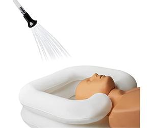 Lavabo móvil inflable pulox con bolsa de ducha y ducha de mano para personas encamadas, con certificado médico