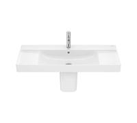 Lavabo Mural de Porcelana con Semipedestal Ona 100 cm Blanco Roca
