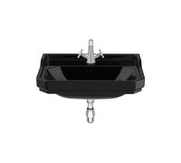 Lavabo Mural Porcelana Cuadrado Orificio Carmen 65x48x22cm Negro Roca