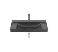 Lavabo Mural Rectangular Fineceramic con Pedestal 80x46x16cm Negro Roca