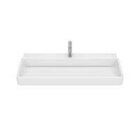 Lavabo Mural Rectangular Orificio para Grifería Porcelana 100x43x15cm Blanco Roca