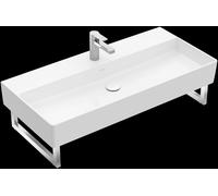 Lavabo mural Villeroy & Boch Memento 2.0, 1000 x 470 mm, 1 agujero para grifo, sin rebosadero, sin pulir, 4A22A2RW, Color: Blanco Piedra, Cerámica Plus