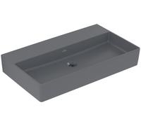 Lavabo mural Villeroy & Boch Memento 2.0, sin agujero para grifo, sin rebosadero, sin pulir, 800x470mm, 4A2283I4, Color: Grafito, Cerámica Plus