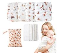 Lavabo Para Bebés - Recién Nacido, Ajustable Y Reutilizable Cambiar Almohadillas | 4 Absorción Y Forro Transpirable, Cubierta Impermeable Con 4 Insertos Y 1 Bolsa Mojada, Almohadilla