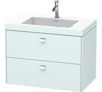 Lavabo para muebles Duravit Brioso c-bonded con subestructura de 80,0x48,0 cm, 2 cajones, incl. hueco para sifón y faldón, sin rebosadero, con banco con agujero para grifo, 1 agujero para grifo, BR460