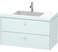 Lavabo para muebles Duravit Brioso c-bonded con subestructura de pared 100,0x48,0 cm, 2 cajones, incl. hueco para sifón y faldón, sin rebosadero, con banco con agujero para grifo, 1 agujero para grifo