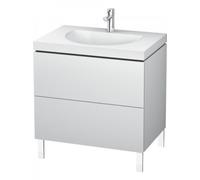Lavabo para muebles Duravit L-Cube c-bonded con base, colgado en la pared, 120x48 cm, 1 extraíble, sin rebosadero, 3 agujeros para grifos, LC6919T9191, Color: Decoración Topo