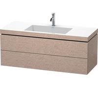 Lavabo para muebles Duravit L-Cube c-bonded con base, colgante, 120x48 cm, 2 cajones, sin rebosadero, 1 agujero para grifo, LC6929O1111, Color: roble cachemir chapa de madera auténtica