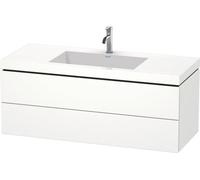 Lavabo para muebles Duravit L-Cube c-bonded con base, colgante, 120x48 cm, 2 cajones, sin rebosadero, 1 agujero para grifo, LC6929O8686, Color: Cappuccino laca alto brillo