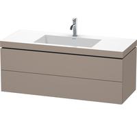 Lavabo para muebles Duravit L-Cube c-bonded con base, colgante, 120x48 cm, 2 cajones, sin rebosadero, 1 agujero para grifo, LC6929O4343, Color: Decoración Basalto Mate