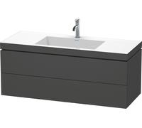 Lavabo para muebles Duravit L-Cube c-bonded con base, colgante, 120x48 cm, 2 cajones, sin rebosadero, 1 agujero para grifo, LC6929O4949, Color: Grafito Mate Decoración
