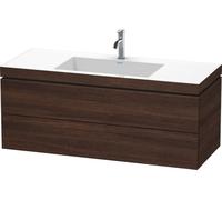Lavabo para muebles Duravit L-Cube c-bonded con base, colgante, 120x48 cm, 2 cajones, sin rebosadero, 1 agujero para grifo, LC6929O5353, Color: Decoración Castaño Oscuro