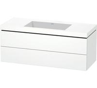 Lavabo para muebles Duravit L-Cube c-bonded con base, colgante, 120x48 cm, 2 cajones, sin rebosadero, sin agujero para grifo, LC6929N8686, Color: Cappuccino laca alto brillo