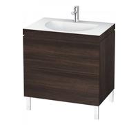 Lavabo para muebles Duravit L-Cube c-bonded con base, colgante, 60x48 cm, 1 extraíble, sin rebosadero, 3 agujeros para grifos, LC6916T5353, Color: Decoración Castaño Oscuro