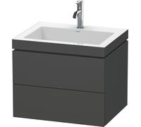 Lavabo para muebles Duravit L-Cube c-bonded con base, colgante, 60x48 cm, 2 cajones, sin rebosadero, 1 agujero para grifo, LC6926O4949, Color: Grafito Mate Decoración