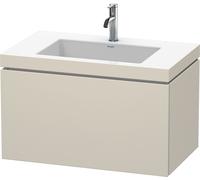 Lavabo para muebles Duravit L-Cube c-bonded con base, colgante, 80x48 cm, 1 extraíble, sin rebosadero, 1 agujero para grifo, LC6917O9191, Color: Decoración Topo