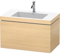 Lavabo para muebles Duravit L-Cube c-bonded con base, colgante, 80x48 cm, 1 extraíble, sin rebosadero, 1 agujero para grifo, LC6917O7171, Color: Roble mediterráneo Chapa de madera auténtica