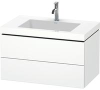 Lavabo para muebles Duravit L-Cube c-bonded con base, colgante, 80x48 cm, 2 cajones, sin rebosadero, 1 agujero para grifo, LC6927O1818, Color: Blanco Mate Decoración