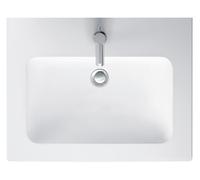 Lavabo para muebles Duravit ME de Starck, 1 agujero para grifo, con rebosadero, con banco para grifo ,630 mm, 23366332001, Color: Seda blanca mate con Wondergliss