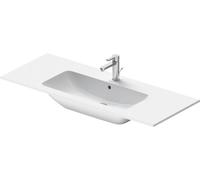 Lavabo para muebles Duravit ME de Starck, 1 agujero para grifo, rebosadero, con banco para grifo, 1230 mm, 23361232001, Color: Seda blanca mate con Wondergliss