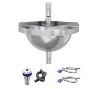 Lavabo pequeño de baño, lavabo de esquina de acero inoxidable con grifo, fregadero de espacios pequeños, para jardín, patio, apartamento, vestíbulo, baño, cocina, entrada