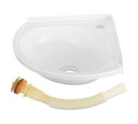 Lavabo Pequeño de Pared de Plástico para Baños Compactos y Cocinas | Instalación DIY Rápida, Diseño Compacto, Fácil Limpieza, Estilo de Barco, para Dormitorios y Apartamentos Pequeños