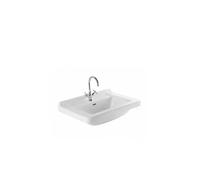 Lavabo rectangular de 78 cm en vitreous china blanco diseño moderno VINTAGE de Unisan - Sin sifón ni válvula de desagüe