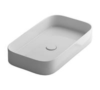 Lavabo rectangular de cerámica blanca brillante ultrafino con esquinas redondeadas para baños, guardarropas e inodoros, 65 x 38 x 11 cm