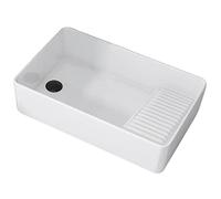 Lavabo Rectangular de cerámica para baño, Lavabo sobre encimera, Lavabo artístico, Lavabo para Lavabo, Lavabo con Tabla de Lavar (Color: C, tamaño: 55x34x14cm)