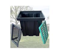 Lavabo resistente con rejilla y cesta de escombros para un drenaje eficiente en patios, césped, bajantes, estacionamientos y entradas