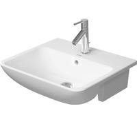Lavabo semi-encastrado Duravit ME by Starck, 1 agujero para grifo, con rebosadero, con banco para grifo, 550mm, 0378550000, Color: Blanco