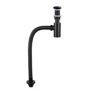 Lavabo sifónico Basin Bottle Trap Brass Bathroom Sink Siphon Drains with Pop Up Drain Black P-TRAP Pipe Waste(With hole set 800)