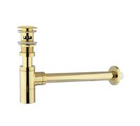 Lavabo sifónico Basin Pop Up Drain Brass Bathroom Sink Siphon Drains Bottle Trap P-TRAP Pipe Waste Wall Drainage Kit(2-2-Hole)