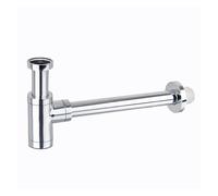 Lavabo sifónico Basin Pop Up Drain Brass Bathroom Sink Siphon Drains Bottle Trap P-TRAP Pipe Waste Wall Drainage Kit(Chrome-1)