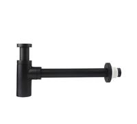 Lavabo sifónico Basin Pop Up Drain Brass Bathroom Sink Siphon Drains Bottle Trap P-TRAP Pipe Waste Wall Drainage Kit(Black-3)