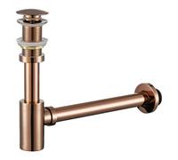 Lavabo sifónico Basin Pop Up Drain Brass Bottle Trap Bathroom Sink Siphon Drains with Kit P-TRAP Pipe Waste Hardware(YELLOW)