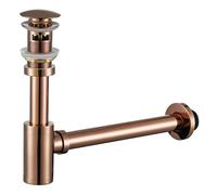 Lavabo sifónico Basin Pop Up Drain Brass Bottle Trap Bathroom Sink Siphon Drains with Kit P-TRAP Pipe Waste Hardware(WHITE)