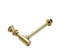 Lavabo sifónico Bathroom Basin Bottle Trap Drain With Sink Pop Up Siphon Fixture P-Trap Hose for Home Renovation(Golden No overflow)